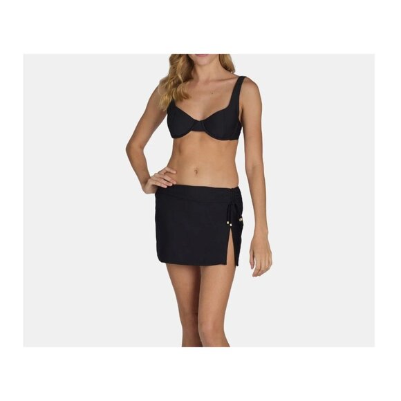 NWT Black Side Tie Swim Skirt – Women’s Plus 2X (20w-22w) - Picture 1 of 6